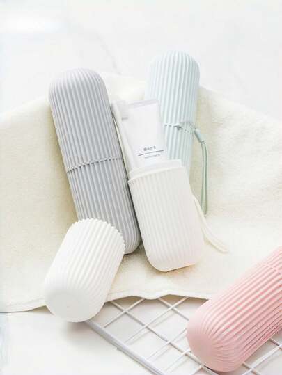 便携式旅行牙刷套装，含带盖漱口杯、牙膏牙刷收纳盒、漱口杯、塑料牙刷盒、便携式牙刷杯、刷牙漱口杯套装、大容量牙膏管、牙科器械收纳盒，旅行必备