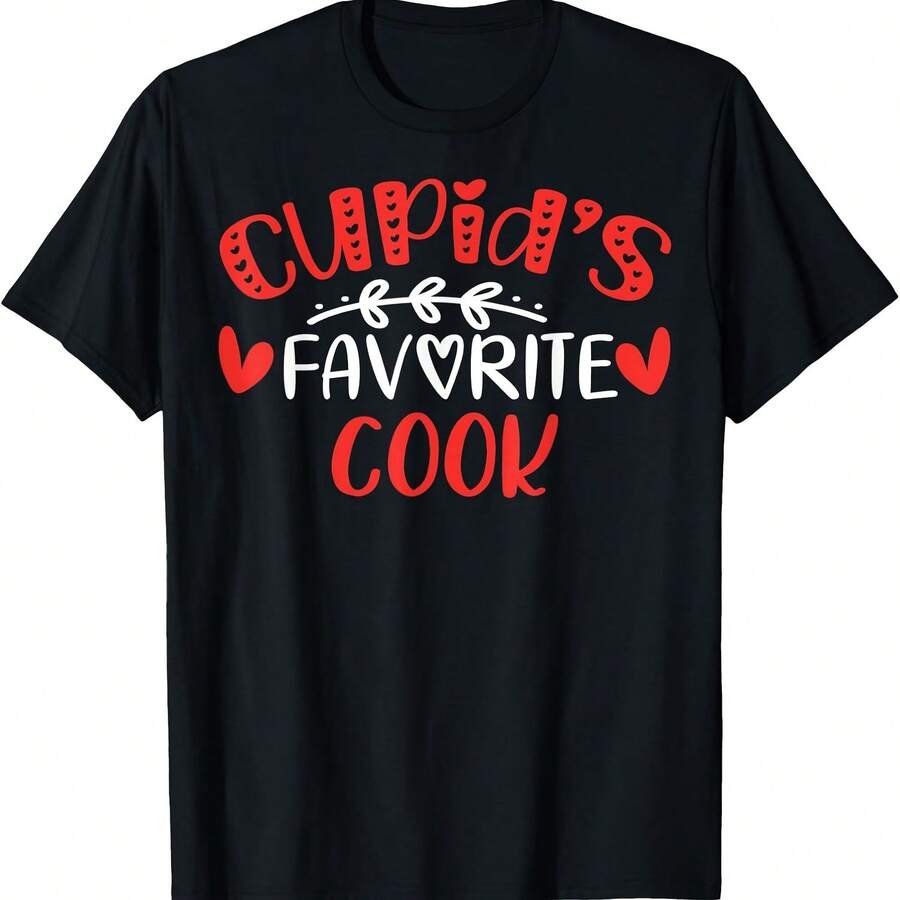 Camiseta para hombre y mujer con el cocinero favorito de Cupido - Negro-2 - Ver 1