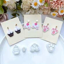 1/4/17Pcs Festive Easter Dessert Polymer Clay Cutters – Bunny Egg Cupcake Shapes, Spring Boho Craft Tools For DIY Earrings, Jewelry Charms & Holiday Party Gifts - White - View 8