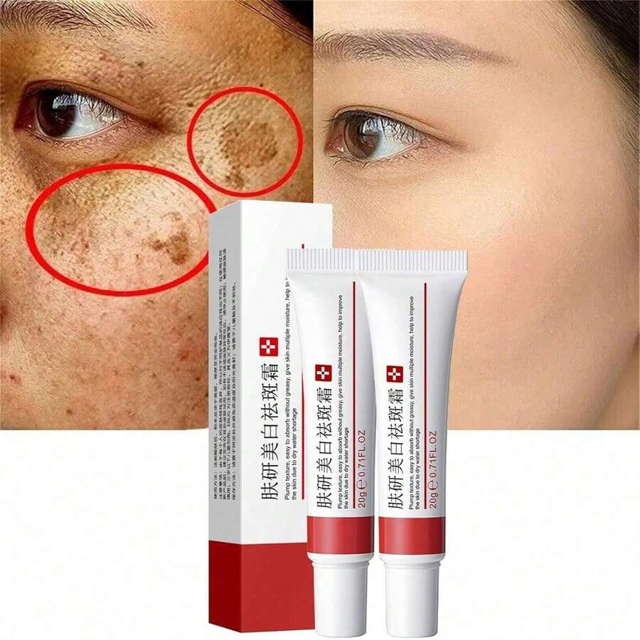 2-Piece Set Whitening And Spot-Removing Cream, Facial Pigment Lightening Cream, Moisturizing Cream For Removing Facial Melasma, Dark Spots, Wrinkles, And Blemishes - 多色的 - 查看 1