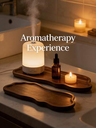 Unique Shaped Wooden Tray, Premium Bathroom Storage Tray, Bathroom Wooden Tray, Kitchen Storage, Home Decor, Cosmetic Storage Tray, Bathtub Wooden Tray, Suitable For Storing Perfume, Candles, Soaps, Jewelry, Ideal Gift For Ramadan, Valentine's Day And New Year