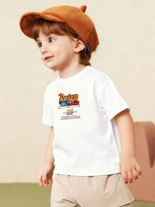 Disney Cars Lightning McQueen Tech Style Boys Short Sleeve Tee White Base Speed McQueen Blueprint - White - View 3