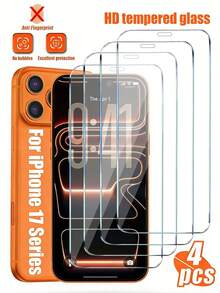 4pcs High Definition Tempered Glass Screen Protector Compatible With Iphone 17/17Pro/17Promax/17Air/11/12/13/14Pro Max/15Pro Max/16/16Pro/16Plus/16Pro Max/Xs/Xsmax, 9H Hardness, Transparent, Scratch-Resistant, Anti-Fall, Waterproof, Shockproof, Anti-Fingerprint, Full Screen Coverage - Clear - View 32