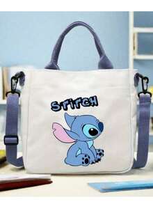 Disney Stitch Canvas Bag, Student Shoulder Bag, Crossbody Bag, Detachable Shoulder Strap Handbag, Tote Bag, Casual Travel Bag, Travel Organizer Bag, Cosmetic Bag, Makeup Bag, Travel Organizer, Large Capacity Cosmetic Storage Bag - Multicolor - View 3