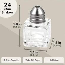 Salt And Pepper Shakers Set - 24-Piece Set - Glass Kitchenware Mini Salt And Pepper Holders Transparent Holds 15 G - Transparent - View 4