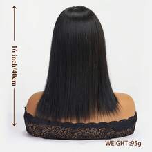 16英寸合成发片 女士发片 自然直发夹式假发 女士假发片 带刘海 - 彩色 - 查看 7