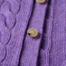 Polo Ralph Lauren Classic Embroidered Wool Cardigan | Cable-Knit Cashmere Blend Crewneck Button-Front Sweater, Women's Timeless Knitwear - 紫丁香色 - 查看 5
