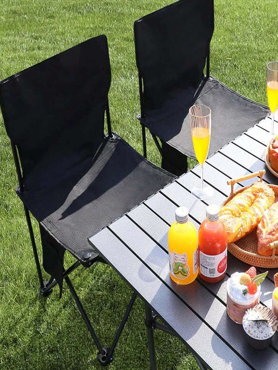 1pc Outdoor Folding Chair, Travel Resting Chair, Sketching Chair, Beach Picnic Leisure Chair, Fishing Stool, Outdoor Travel Essential - Multicolor - View 1