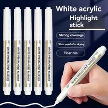 Bộ 10 bút dạ quang trắng không phai, khô nhanh, chống thấm nước, mực gốc dầu dung lượng cao, chống phai màu, thích hợp cho học sinh và nghệ sĩ. - trắng - Xem 7