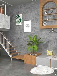 1 Rollo de 40/55/60/80cm de ancho Papel tapiz autoadhesivo impermeable de color gris cemento industrial, papel de contacto de vinilo para tienda de ropa, decoración de sala de estar, renovación de muebles - cemento - Ver 6