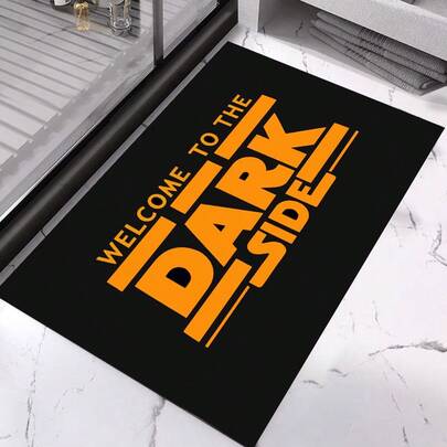 1pc Dark Side Themed Diatomite Bathroom Entrance Carpet, Living Room Bedroom Bathroom Floor Mat, Home Decor
