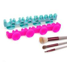 Silicone Makeup Brush Holder With Suction Cup, Cosmetic Tool Storage Rack And Stand - Multicolor - View 4