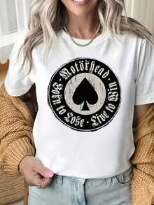 Live To Win Die To Lose Black T Shirt Unisex Rock Band Graphic Tee Casual Top For Men And WomenSuitable For Family GatheringsChristmas Partiessports Activitiesholiday Partiesoutingssports And Other Holiday Gifts (220g). - Black - View 5