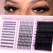 Spiked Lash Clusters With Bottom Lashes, Mega Volume Wispy Eyelash Extensions (5-21mm) - A spikes lash clusters with bottom lashes 120D - 查看 8