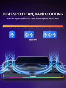 2 Multifunctional RGB Game Console Cooling Stand, Smart Temperature Control Dual Turbine Fans, 6 Game Card Slots. Efficient Silent Cooling System, 3-Speed Adjustment (Up To 4000RPM), Effectively Prevents Overheating And Extends Battery Life. Equipped With Smart Sensing Technology, Automatically Starts With Console Power On And Stops With Power Off. - Multicolor - View 6