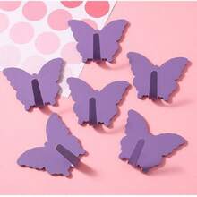 5个蝴蝶形粘钩，强力胶免打孔壁挂式浴室厨房门挂收纳架 - 彩色 - 查看 12