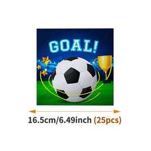 一套足球进球庆祝主题一次性餐盘、餐巾纸、杯子，可供10位客人使用，适用于生日、婚礼、派对、家庭野餐等场合。 - 彩色 - 查看 6