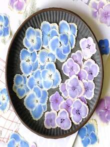 50pcs Lace-Covered Hydrangea Flowers, White Gradient Edges, Plant Specimens, Pressed Flowers, Handmade, Face Stickers, Resin Crafts, Phone Cases, Coasters, Dried Flowers - 50pcs - View 8