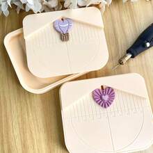 Earring Drill Frame, Piercing Tool, Dust Collector, Grid Cover | Clay Earring Tools | Polymer Clay Cutter | Perfect Handmade Design Tools, Clay Cutting Tools, Suitable For Beginners - Yellow - View 4