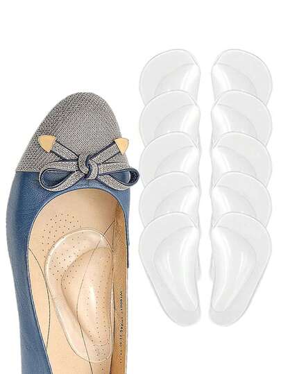 1-5 Pairs Self-Adhesive Silicone Forefoot Pads, Arch Support Half Insoles, Anti-Slip Cushions For Men & Women, Prevent Friction, Relieve Foot Fatigue