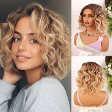 女士假发，欧美热销老年假发，灰白小卷短发，化纤假发，头饰，透气自然，适合日常佩戴、派对和旅行必备 - 彩色 - 查看 11