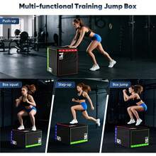 GCCSJ Jump Box Exercise,3-In-1 High Density Plyo Jump BoxHigh-Density Compressed Spongejumping Box - Waterproof PVC Leather Non-Slip Exercise Box For CrossFit, HIIT, Step Ups, Squats & Home Gym Strength Training - Valentine's Day Gift Idea(16Inch)" - Compressed Sponge-16 Inches - View 4