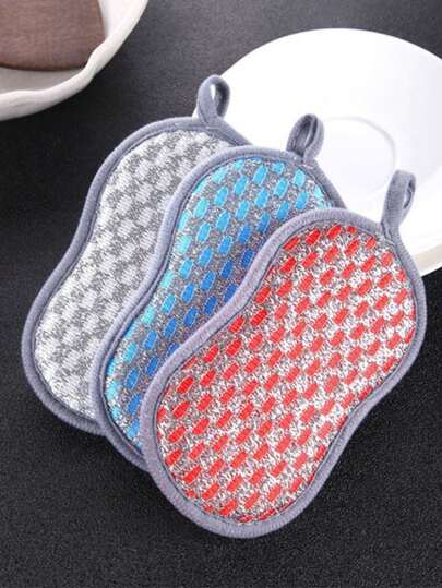 6/3pcs, Kitchen Dishwashing Sponge, Does Not Hurt Pot Brush Pot Artifact,Household Double-Sided Cleaning Sponge Wipe, Scouring Pad, KitchenScrub Sponge, Cleaning Supplies, Cleaning Tool, Back To School,Supplies-Color Random