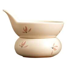 Beige Glaze Orchid Tea Strainer, Chinese Tea Set Accessory, Kung Fu Tea Filter, Ceramic Tea Infuser - Multicolor - View 5