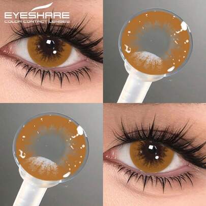  Eyeshare 1 Pair Colored Contact Lenses For Eyes Natural Gray Eye Lenses Black Pupils Lens Brown Eye Lenses Fashion Chocolate Lenses