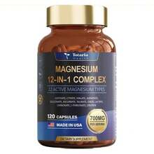 Selling Fast! Magnesium 12-In-1 Complex 700mg, 12 Active Forms For Muscle & Relaxation. Women's Health. - 1 bottle - 查看 1