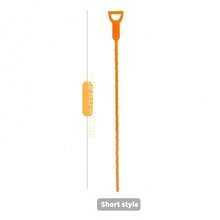1-Piece Drain Pipe Unclogging Tool Set, Plastic Drain Pipe Unclogger, Designed Specifically For Removing Hair From Shower Rooms, Kitchen Sinks, Bathtubs, And Bathroom Pipes, Effectively Captures Hair During Drain Cleaning. - 1PC-orange - View 2