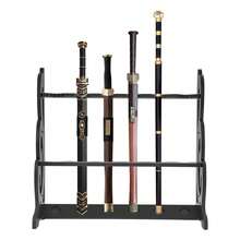gladney Adjustable 6-Slot Floor Sword Stand Bamboo Rack Matte Black Vertical Display For Katanas Tantos Replicas Up To 55lbs - Black - View 7