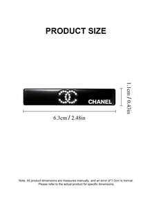 CHANEL 1 قطعة مشبك شعر مزين بالكريستال، باللون الأسود أو الفضي، يأتي مع علبة هدية - الأسود - مشاهدة 6