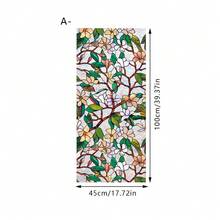 1/5 piezas Película de ventana de vidrio de colores estilo europeo, material de PVC resistente al agua con efecto estático, diseño de flor de magnolia y copo de nieve azul, protección de privacidad para decoración de ventanas del hogar - Multicolor - Ver 16
