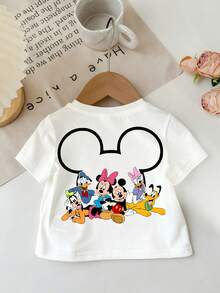Disney Co-Branded Baby Tee White Base Cute Friend Park Gathering - 白色 - 查看 3