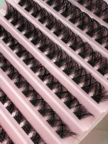 Hinarin 120 Pcs D Curl Cluster Faux Mink Fake Eyelashes Individual Lashes Natural Look Lashes Fluffy Soft Crossed 8-16mm Mixed Cluster Lashes DIY Eyelashes Lash Clusters,Eye Lash Clusters,Individual Eyelashes,Lashes,Fake Lashes - D - View 4