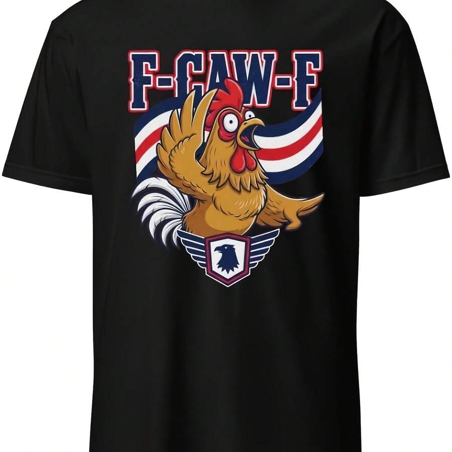 Camiseta con la bandera de EE. UU. para amantes de los gallos. Camiseta divertida con humor avícola de FCAWF para criadores de pollos. - Negro 5 - Ver 1