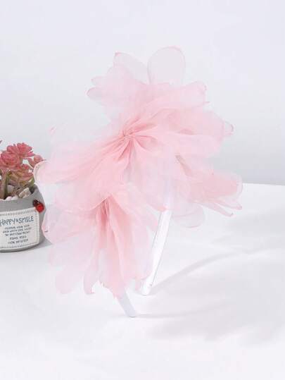 1pc Yarn Pink Hair Bands For Girls,Yarn Headband For Girls,Cute Hair Accessories For Girls Party Gifts