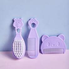 3pcs Baby Hairbrush Set - Bear Shaped Comb For Removing Vernix, Newborn Hair Brush And Massage Brush For Bath, Soft Bristles For Infant And Toddler - Multicolor - View 15