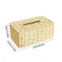 1pc Handwoven Rectangular Tissue Box - Bohemian Style Decorative Storage Box, Suitable For Bathroom Vanity, Bedroom Nightstand, Living Room Coffee Table, Bookshelf, Home Office Desk, And Hotel Lobby | Rustic Woven Design, Multiple Colors Available, Also Suitable For Kitchen Counter, Dining Table, And Entryway Cabinet - Multicolor - View 11