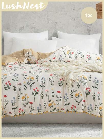 1pc Floral Prints Bedding - 1 Duvet Cover Without Inserts, Soft Polyester, Breathable & Machine Washable Boho Chic Decor,Cottagecore Farmhouse Style ,BohoPrint ,Eclectic Home