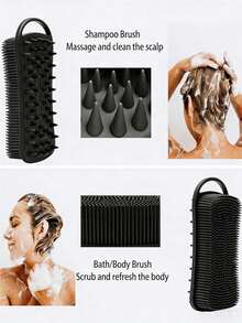 Silicone Exfoliating Bath Brush, Soft Silicone Bath Brush, Square Silicone Bath Brush, Shower Silicone Scalp Massage Brush, Handheld Bath Brush For Shower And Bathing Skincare, Personal Hygiene, Easy To Clean, Generates Rich Lather, Durable, Unisex, Valentine's Day Gift - One Size - View 6