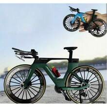 3 Color Options. Racing Track Vibe! 1:8 Scale Alloy Bicycle Model, Realistic Racing Style With Mini Design, Ideal Collectible Display Item For Men - Multicolor - View 4