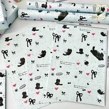 50pcs Cute Cartoon Cat Pattern Gift Wrapping Paper, Large Size Premium Gift Wrapping Paper, Holiday Decor Wrapping Paper, DIY Craft Wrapping Paper And Bouquet Wrapping Paper, Suitable For Holiday, Celebration, Party, Wedding, Birthday, Gift And Party Decor Packaging Needs - Multicolor - View 6