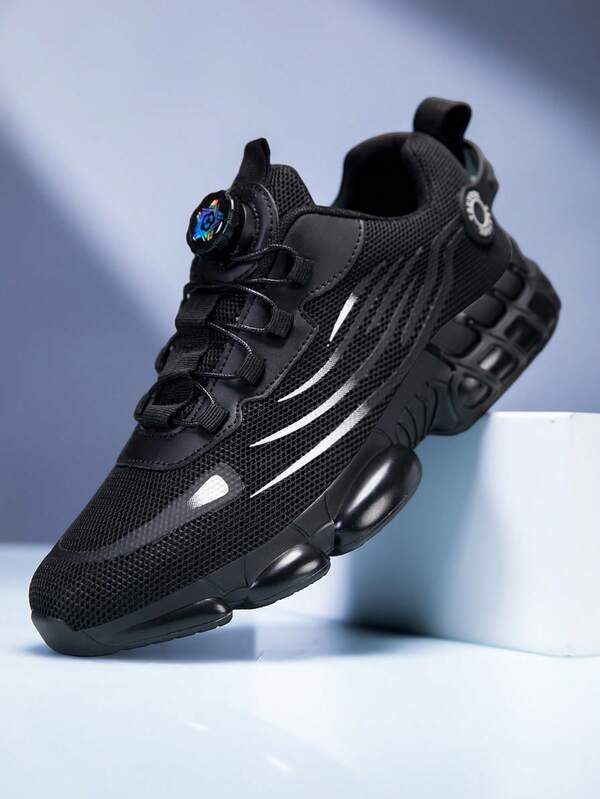 Dn. Monkeys Men's Casual Sneakers, Running Shoes, Work Shoes, Fashion Versatile Design, Minimalist, Shock-Absorbing, Breathable Mesh, Rotary Lace, Slip-On, Suitable For Daily Work, Workout, Leisure