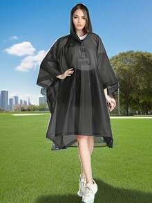 Reusable Adult Raincoat, Thickened Waterproof Raincoat, Unisex Hooded Raincoat, Waterproof Windproof Quick-Drying Breathable, Travel Essential, Women's Raincoat, Lightweight Rain Poncho, Student Supplies, Drawstring Hooded Raincoat, Unisex, Suitable For Cycling, Hiking, Fishing, Mountain Climbing And Other Outdoor Activities - Multicolor - View 3