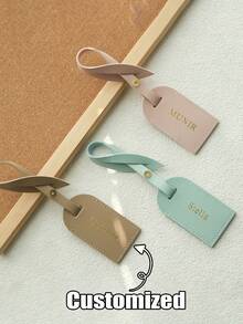 1pc Customized Luggage Tags, Personalized Luggage Tag Charm With Custom Name And Gold Lettering, Suitable For Handbags, Backpacks, Suitcases Unique Travel Accessory And Gift - Multicolor - View 1