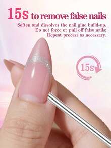 3PCS 20ml Pinpoint Nail Glue Remover For Press On, Multi-Functional Remover For Nails Tips, Gentle Glue Remover For Gel X Nails, Non-Acetone Nail Polish Remover - شفاف - مشاهدة 3
