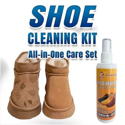 Suede Boot Refurbishment And Care Kit | No-Rinse Protectant, Dry Cleaning Formula, Suitable For Winter Boots, Suede/Nubuck Leather Care, Footwear Maintenance Products.