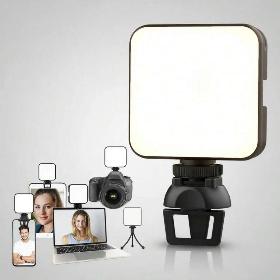 Mini Luz Led Rgb Tonos Panel Portátil Fotografía Y Video - Negro - Ver 1